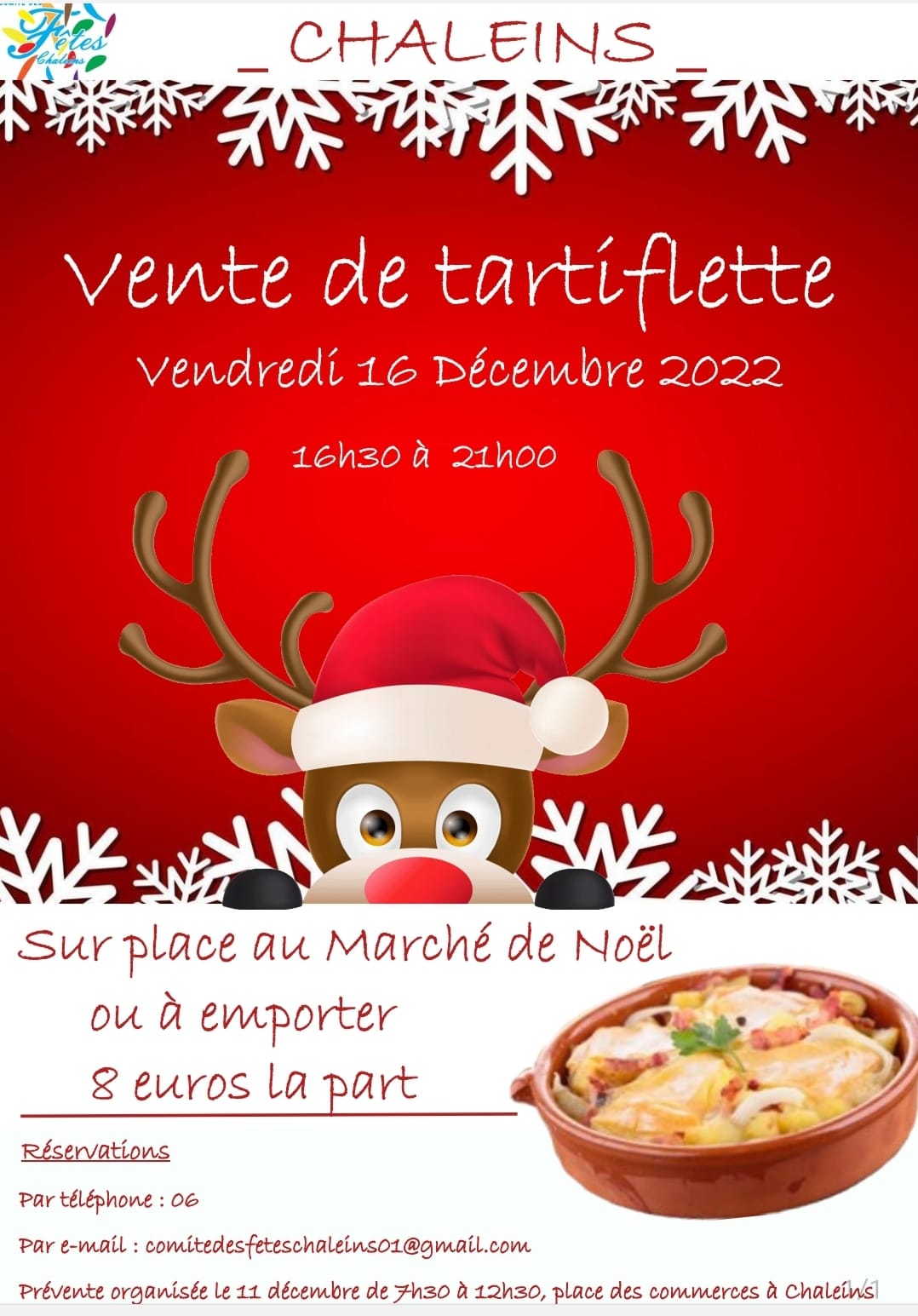 Vente de Tartiflette